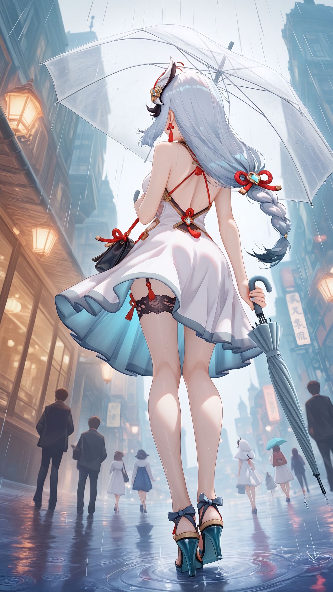 春雨 丨 垂帘星砂 原神 多角色。#二次元 #原神 #申鹤 #八重神子 #雷电将军
