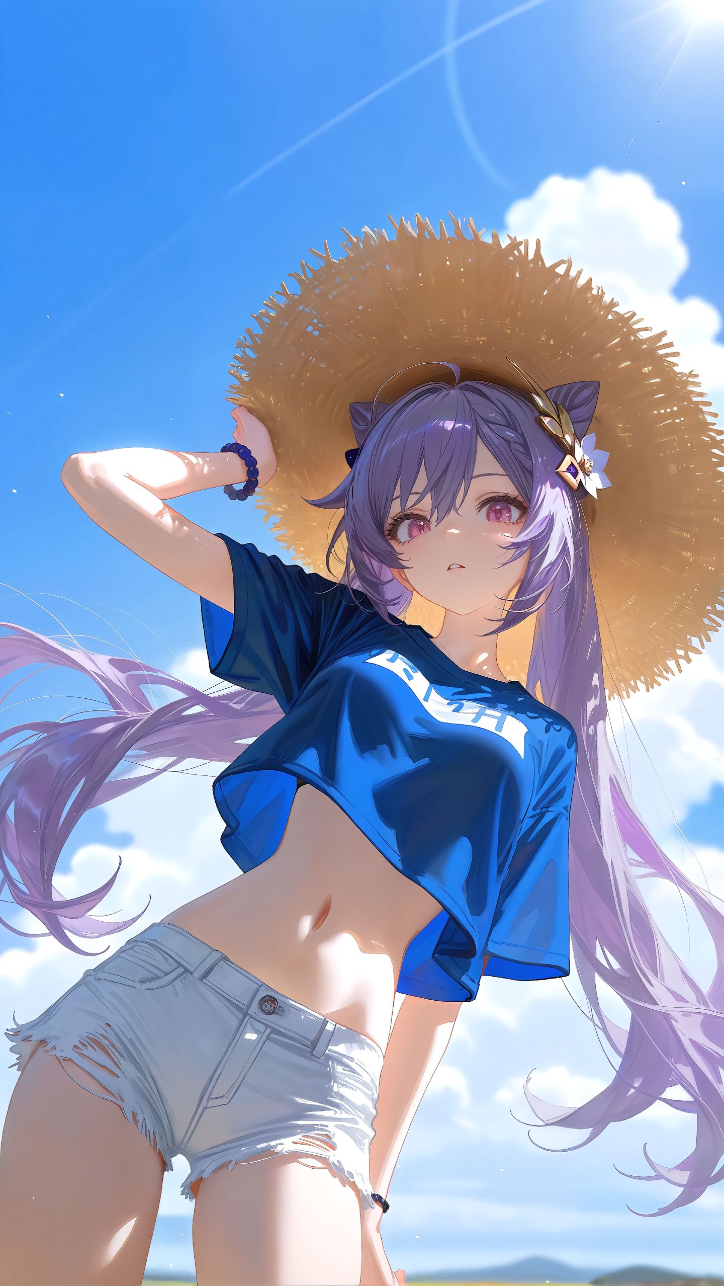 海边游玩 原神 申鹤 心海 刻晴 荧