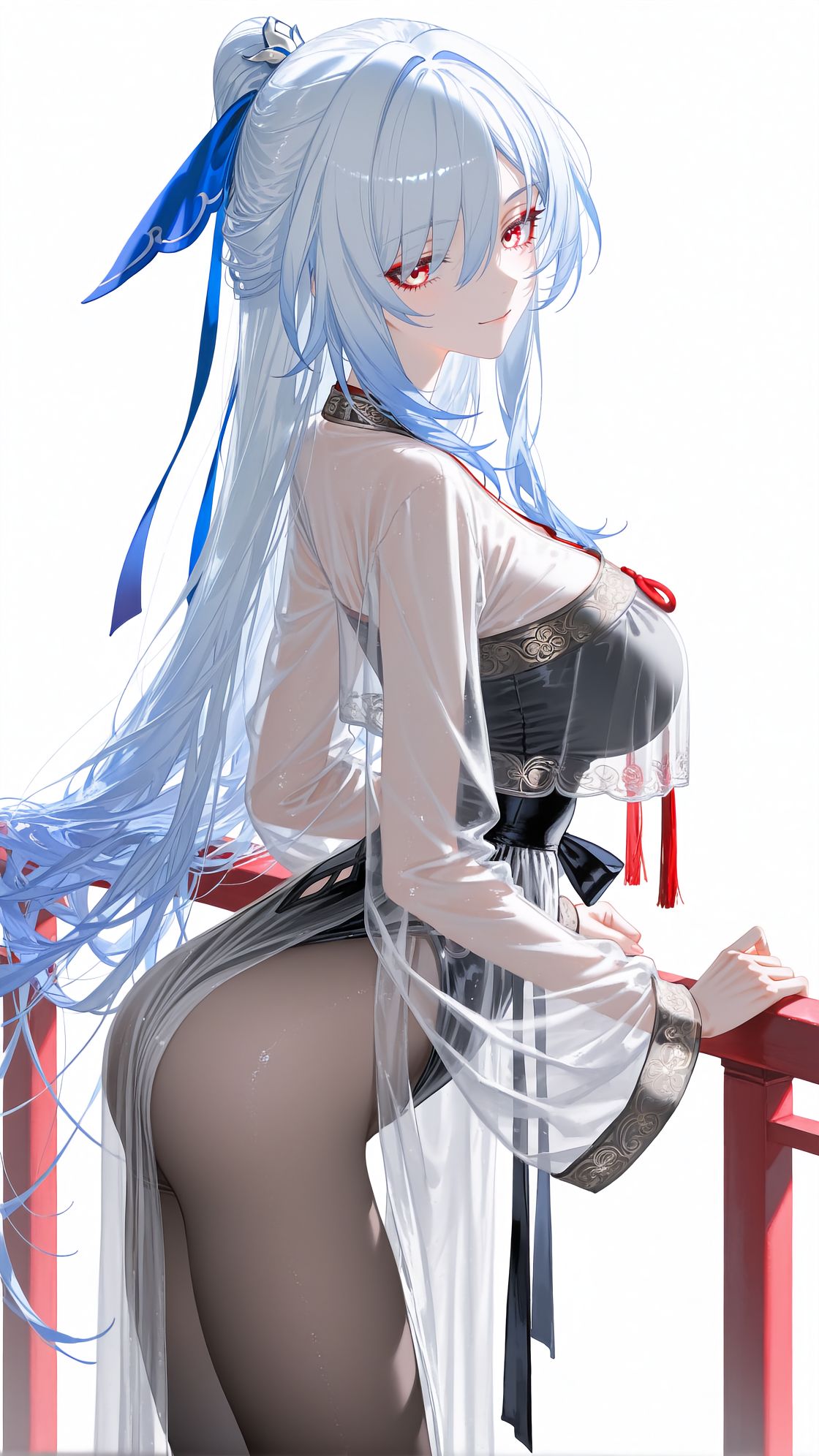 汉服黑丝的镜流 崩坏星穹铁道 镜流 美图壁纸